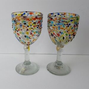 Mosaic Confetti Wine Glass Set (2)